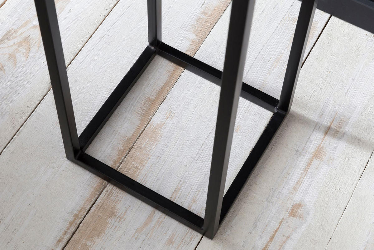BEISTELLTISCH – Akazienholz Metall Natur 30x97x30 cm Industrial - Beige/Schwarz, Holz/Metall (30/30/97cm) - KADIMA DESIGN