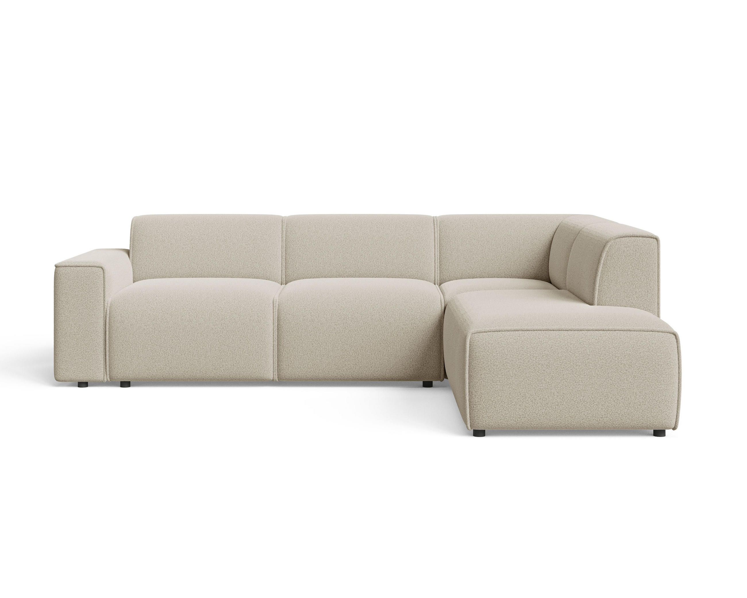 ECKSOFA Eluno Beige Rechts - Beige/Schwarz, Holz/Kunststoff (292/220cm) - Graingold