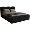 POLSTERBETT 180x200 cm Capri mit Bettkasten, Samt, Schwarz - Schwarz, Holz/Textil (180/200cm) - Emporius