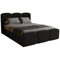 POLSTERBETT 200x200 cm Capri mit Bettkasten, Samt, Schwarz - Schwarz, Holz/Textil (200/200cm) - Emporius
