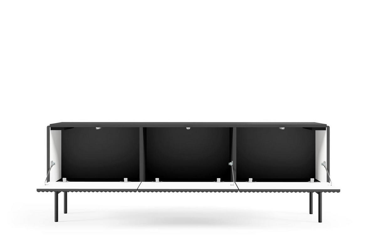 RTV-SCHRANK Tutti Schwarz, TV-Tisch - Schwarz, Holzwerkstoff/Metall (147/51/40cm) - Bettso