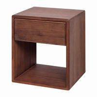 WANDNACHTTISCH Helene aus Nussbaum mit Schublade – Natur - Braun, Holz (40/46/38cm) - WOODEK