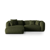 ECKSOFA modular links Martina aus strukturiertem Stoff grün 2 Sitzplätze - Grün, Textil (176/283cm) - Micadoni