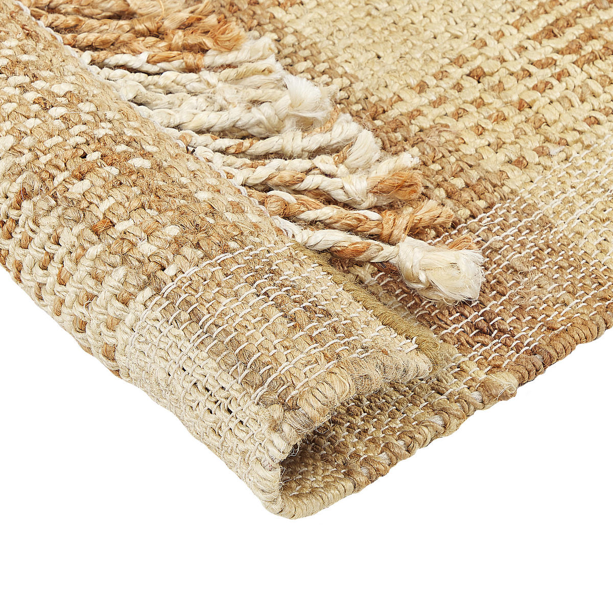 TEPPICH geflochten Berissa 230/160 cm - Beige, Naturmaterialen (160/230cm) - Beliani