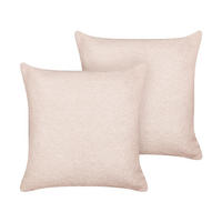Dekokissen 2er-Set Pastellrosa 45/45 cm Leuzea - Pink, Textil (45/45cm) - Beliani