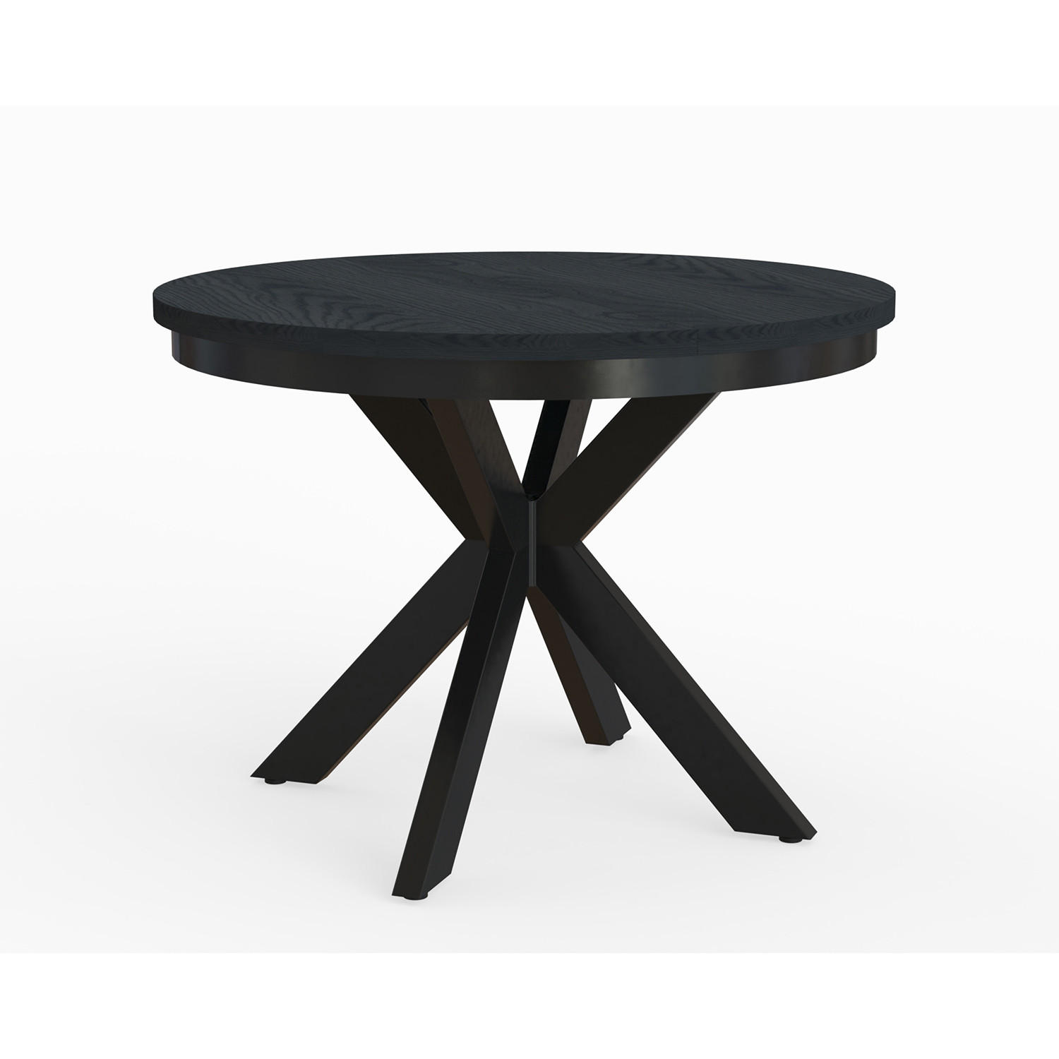 Meblini Esstisch Schwarz 100x77x100 cm
