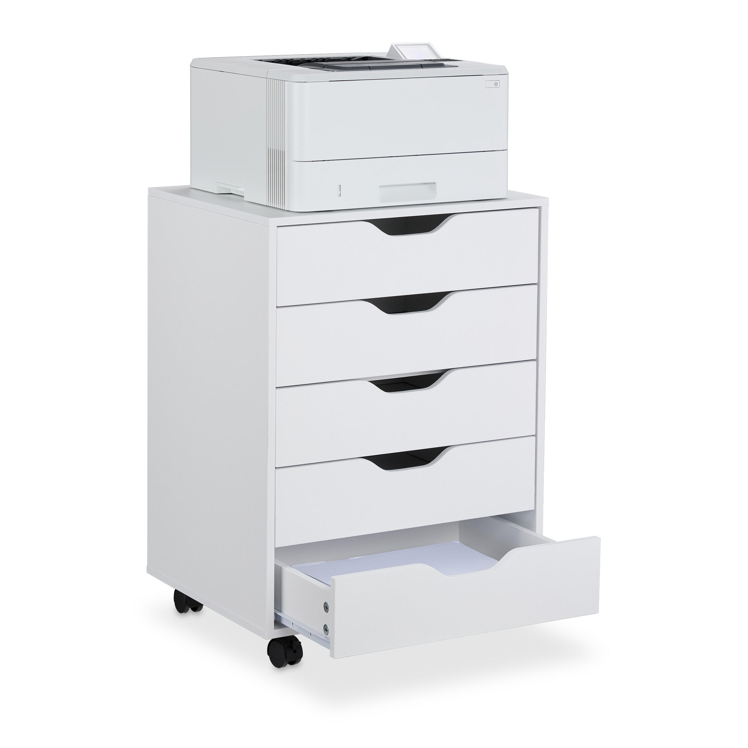 ROLLCONTAINER - Schwarz/Weiß, Holzwerkstoff/Kunststoff (48/66.5/39.5cm) - Relaxdays