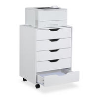 ROLLCONTAINER - Schwarz/Weiß, Holzwerkstoff/Kunststoff (48/66.5/39.5cm) - Relaxdays