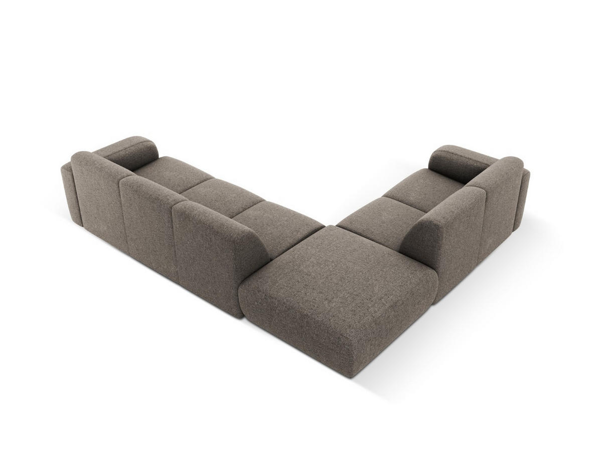 ECKSOFA links Molino aus Chenille-Stoff grau 6 Sitzplätze - Grau, Textil (250/315cm) - Micadoni