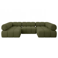 WOHNLANDSCHAFT modulares Sofa Garvo-U1 - 285x190x70 cm Grün Bouclé - Grün, Holzwerkstoff/Textil (285/70/190cm) - ALTDECOR