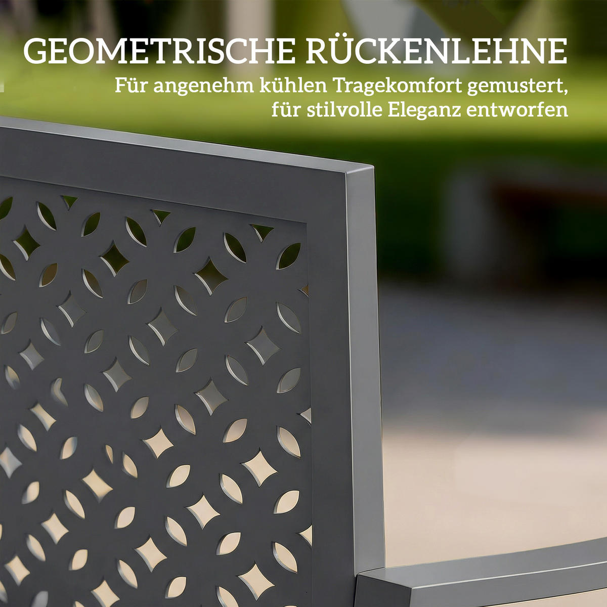 GARTENBANK,2-SITZER Metall rostbeständig geometrisch - Grau, Metall (127/85/61cm) - Vallsero