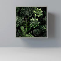 SIDEBOARD SUCCULENT JUNGLE, Grau, 57,5x42x57,5 cm, Ohne Füße - Multicolor/Grau, Holzwerkstoff (57.5/57.5/42cm) - SpaceRebels