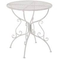 GARTENBEISTELLTISCH rund Ø70 cm Metall antik weiß - Weiß, Metall (70/70/74cm) - CLP