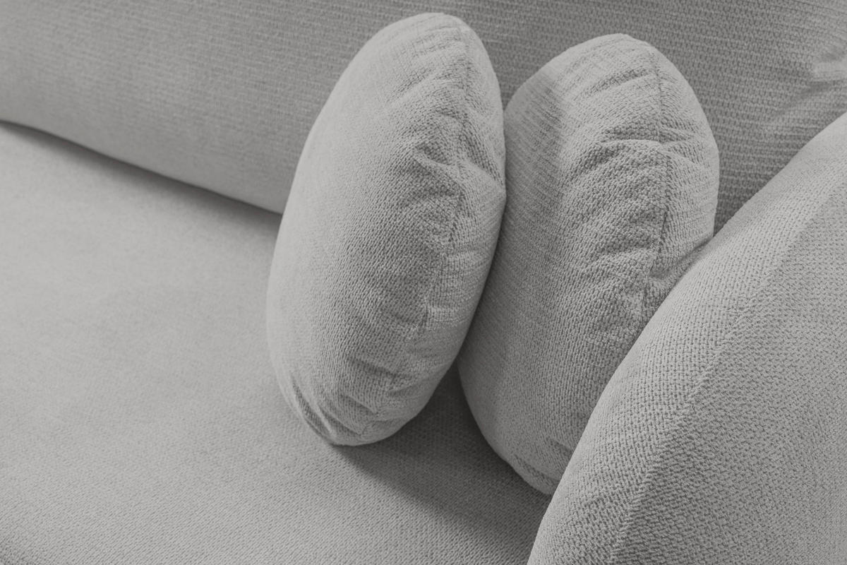 ECKSOFA AMICO L-S Hellgrau Geflochtener Stoff mit Schlaffunktion - Hellgrau, Holz (248/174cm) - MASSENO