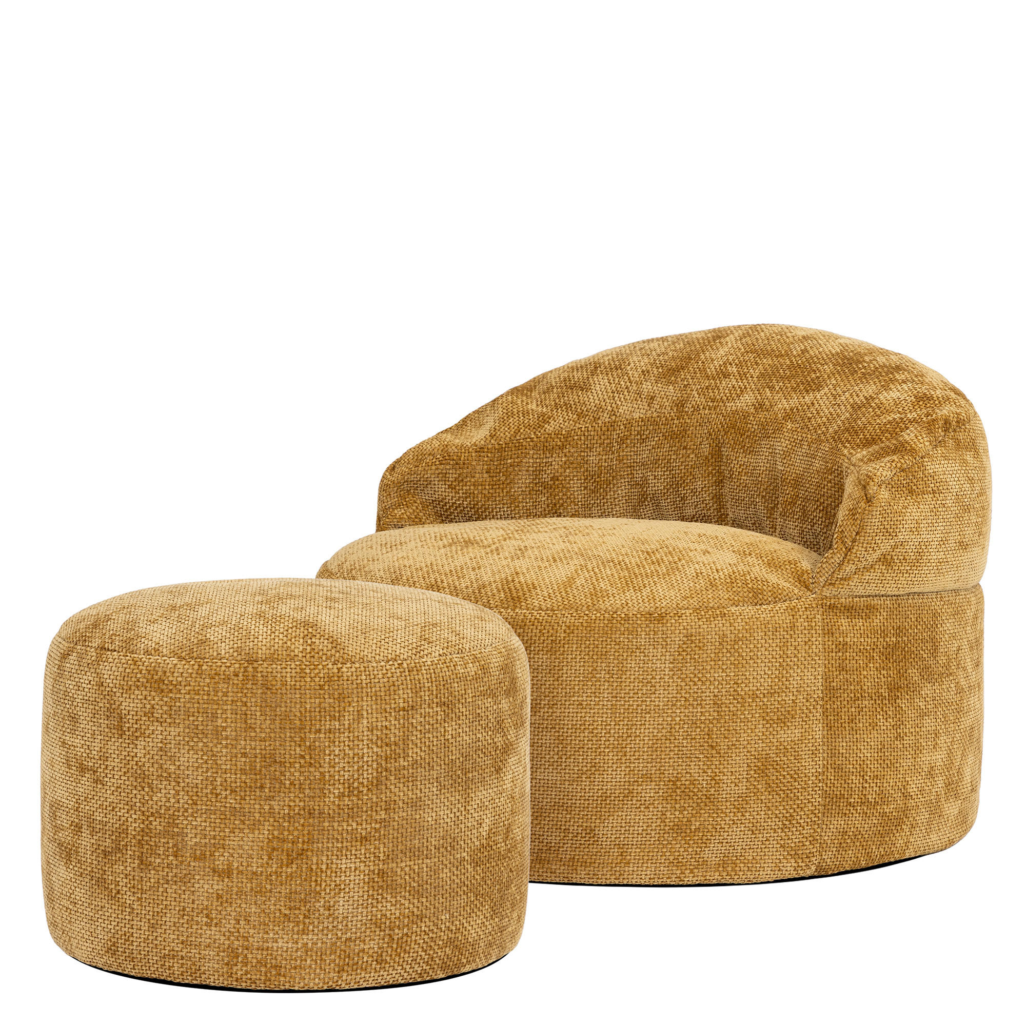 SITZSACK mit rundem Hocker Orb - Gelb, Textil (86/61/86cm) - icon