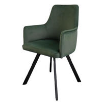 ARMLEHNENSTUHL Sello grün mit T-Fuß drehbar - Schwarz/Grün, Textil/Metall (55/90/58cm) - INKA furniture