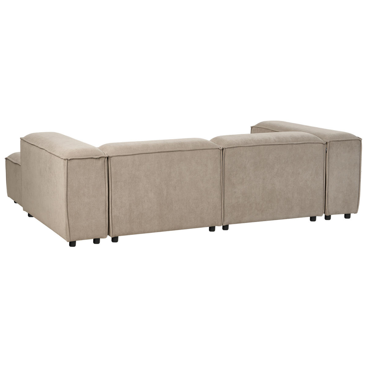 ROHOVÁ POHOVKA modul 3-místná levostranná Světle hnědá Manšestr s otomanem Ardal - světle hnědá, textil (240/180cm) - Beliani