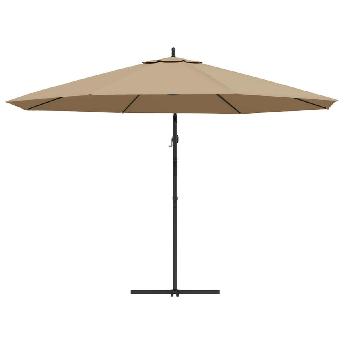 SONNENSCHIRM rund MARC 350cm Taupe | UV-Schutz, Kurbelsystem | Ampelschirm rund - Taupe, Metall (350/350cm) - DELUKE