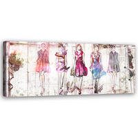 WANDBILD glamour modelle - Beige, Textil (90/30cm) - Feeby