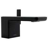 WASCHTISCHARMATUR Wasserfall Schwarz Matt Eckig - Schwarz, Metall (4.9/12.8/19cm)