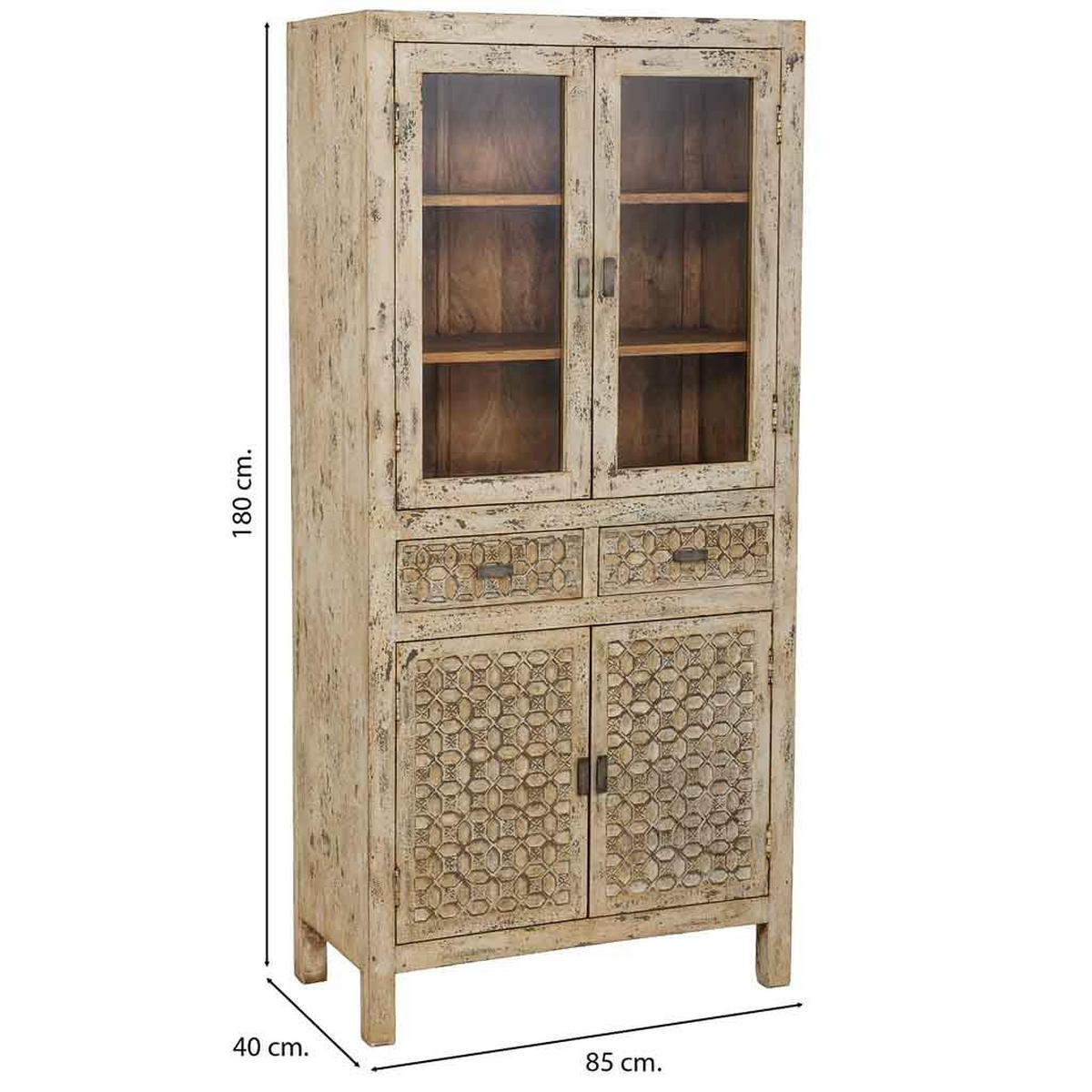 VITRINE grau 85x40x180cm - Grau, Holz (85/180/40cm) - Wanderlust