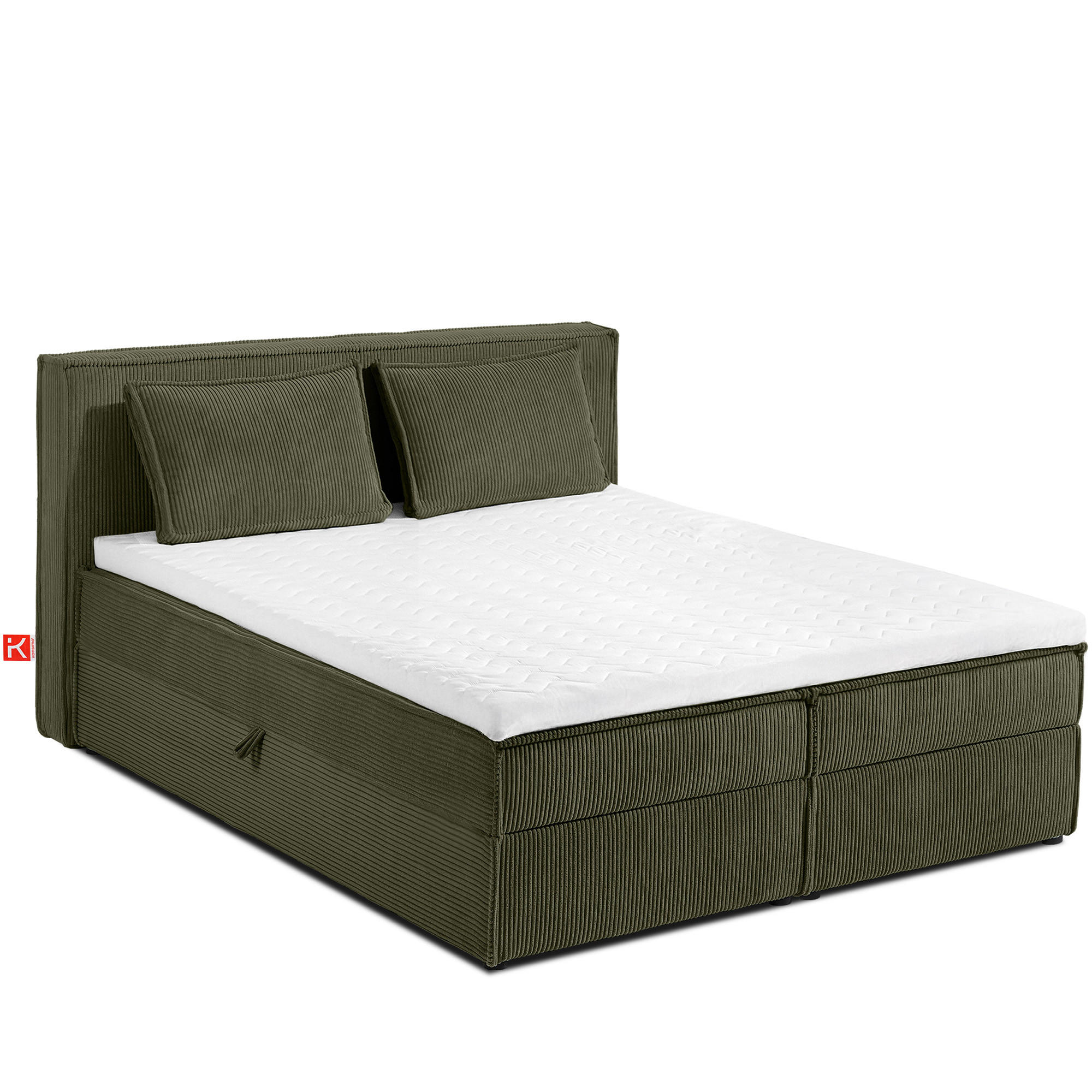Konsimo® Boxspringbett Olivgrün 140x200 cm
