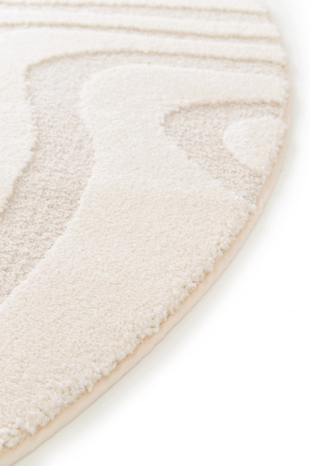 TEPPICH rund skandinavisches Häkelmotiv beige - Beige, Textil (160/160cm) - AFK Living