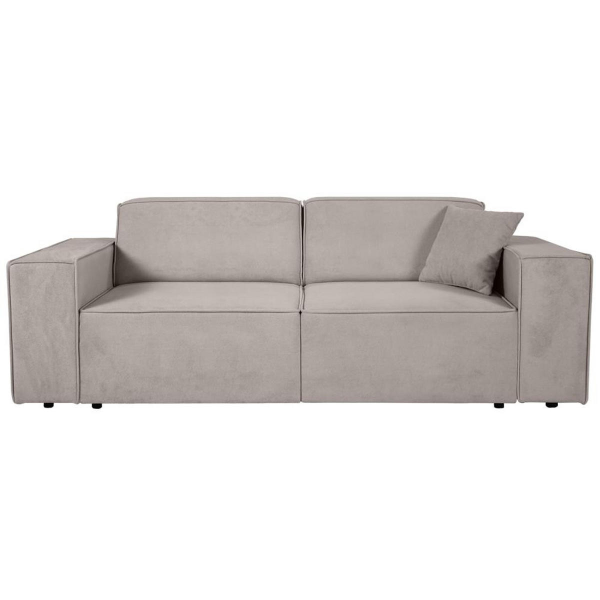 3-SITZER SOFA Pedro ohne Schlaffunktion cappuccino - Schwarz/Cappuccino, Textil (215/75/88cm) - Beautysofa