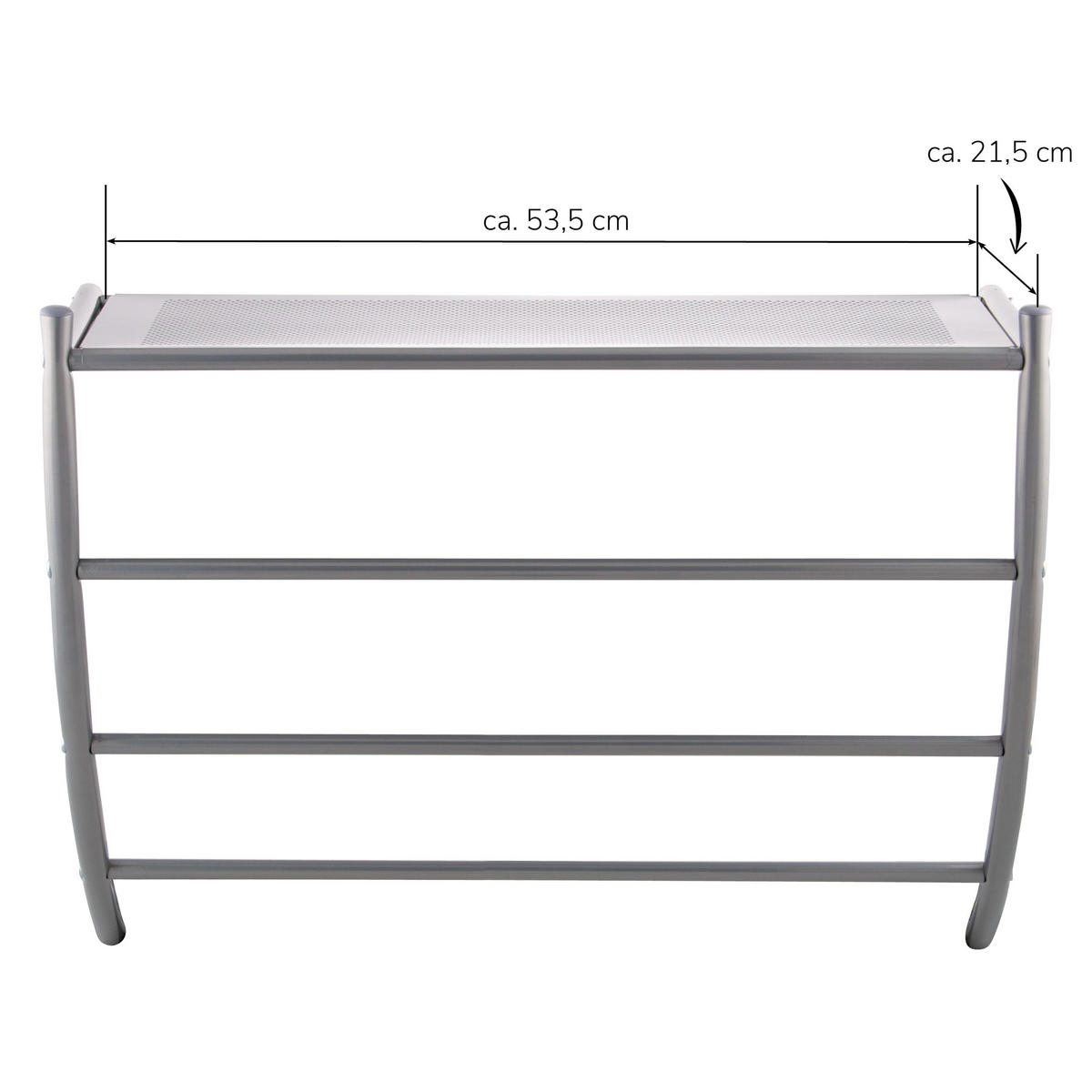 HANDTUCHHALTER, grau, Stahl - Grau, Metall (56/43.5/20.5cm) - bremermann
