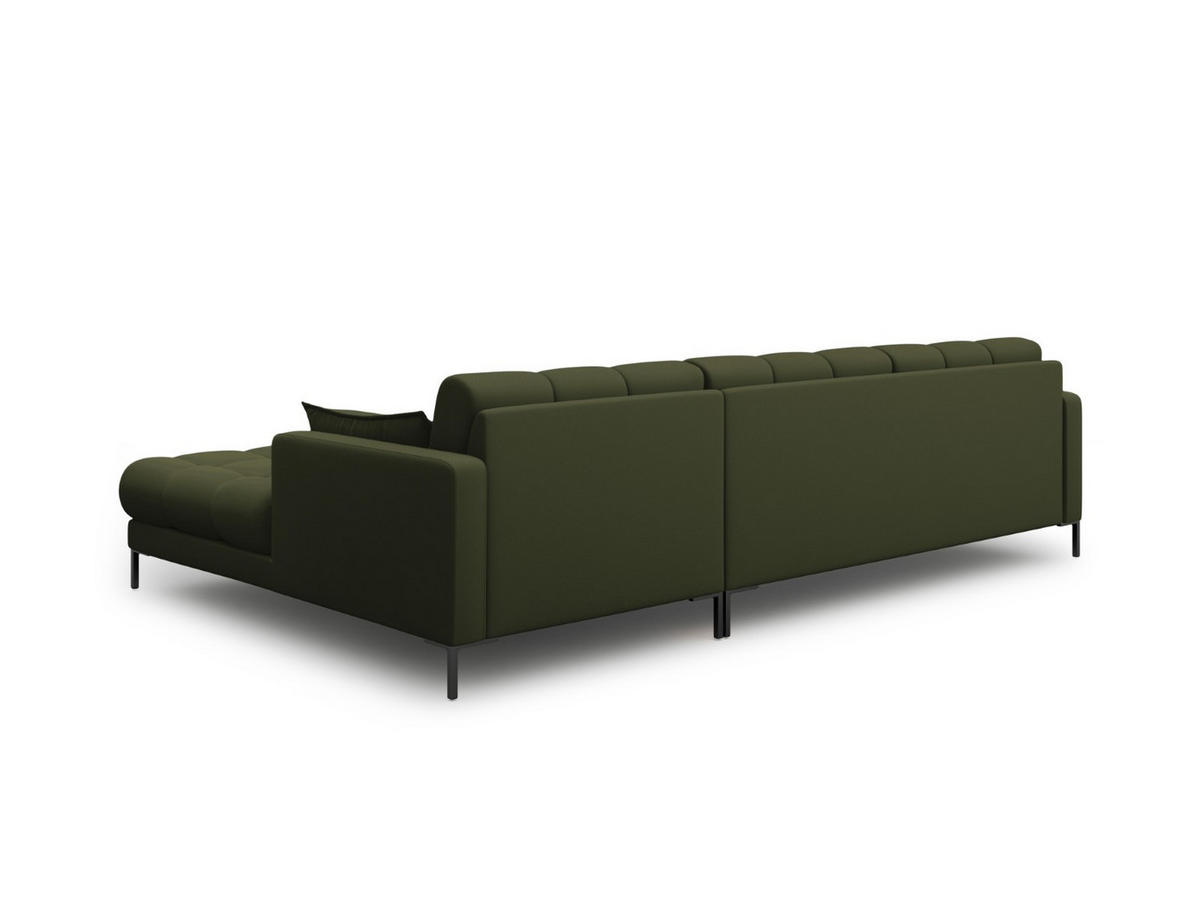 ECKSOFA rechts Mamaia aus strukturiertem Stoff grün 5 Sitzplätze - Grün, Textil (185/293cm) - Micadoni