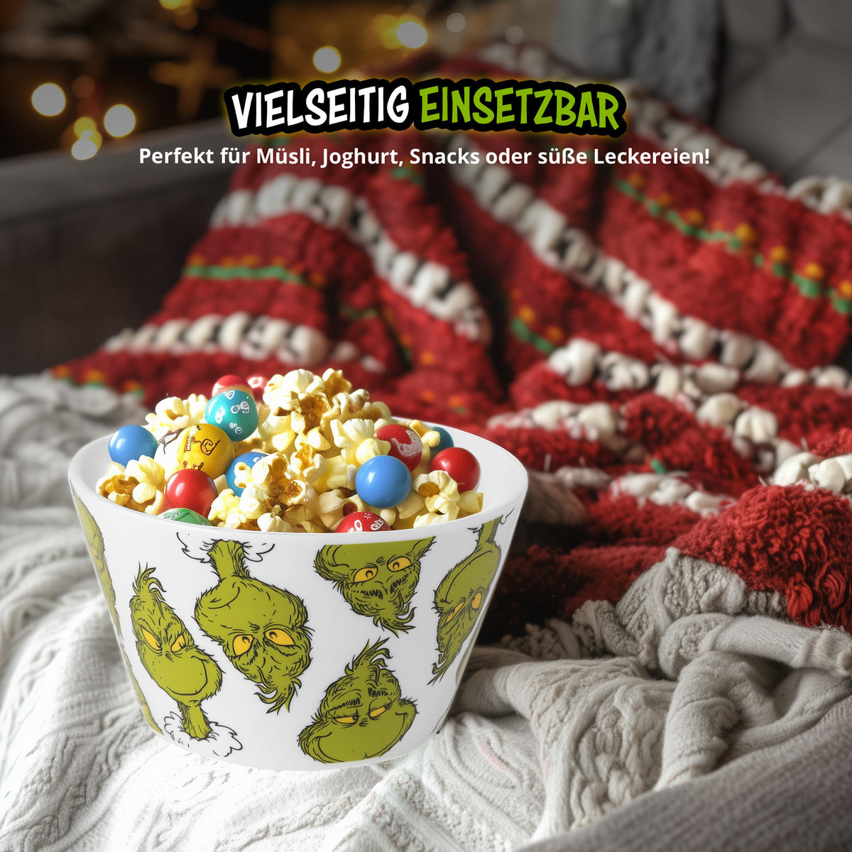 MÜSLISCHALE The Grinch Weiß 500 ml - Weiß, Keramik (14cm) - United Labels
