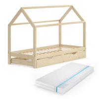 DOMEČKOVÁ POSTEL Wiki Přírodní dřevo - přírodní, dřevo (90/200cm) - VitaliSpa