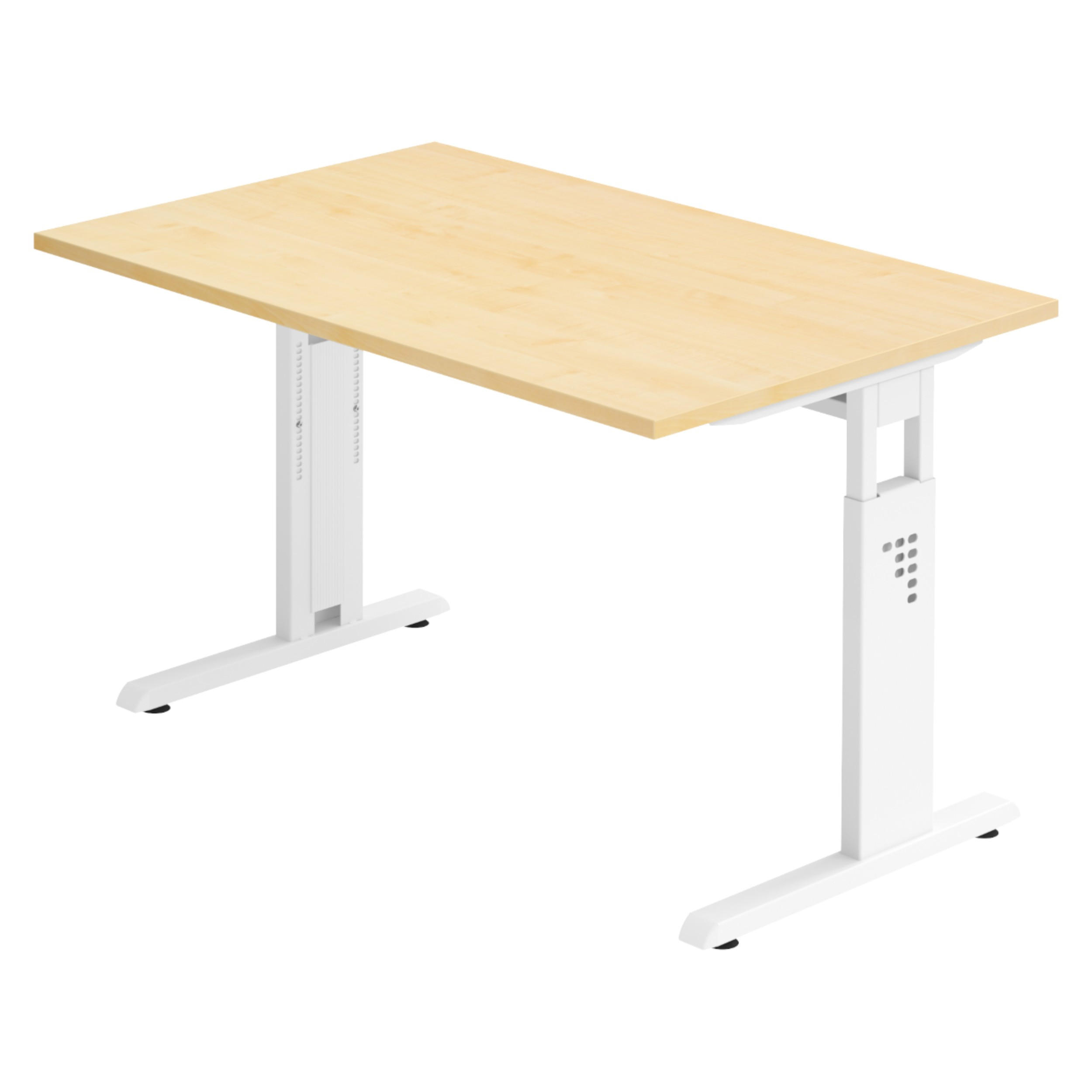 SCHREIBTISCH Serie-O 80/120/74 cm in Ahornfarben/Weiß - Ahornfarben/Weiß, Holzwerkstoff (80/120/74cm) - bümö