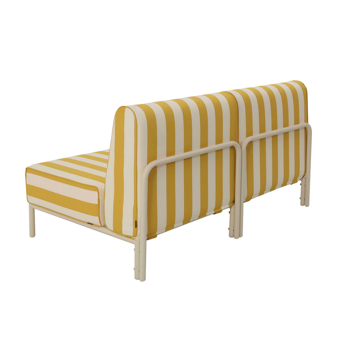 GARTENSOFA mit 2 Sitzplätzen, Gelb - Gelb, Textil (144/78/80cm) - Oviala