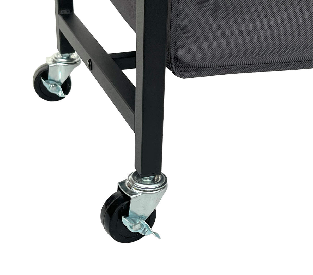 WÄSCHEKORB 3 Fächer mit Ablage Schwarz Metall mit Rollen - Schwarz, Metall (92.5/71/33cm) - DanDiBo