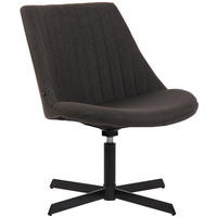 DREHSTUHL Stoff dunkelgrau - Dunkelgrau/Schwarz, Textil/Metall (63/79/71cm) - CLP