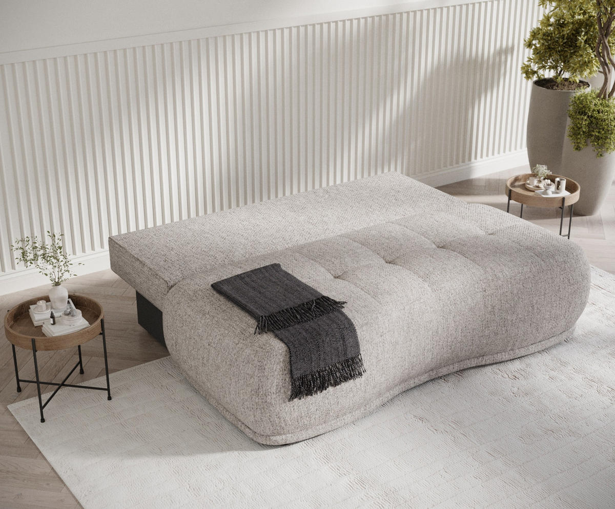 SCHLAFSOFA Cirrus Hellbraun Webstoff - Hellbraun/Schwarz, Holz/Holzwerkstoff (206/95/105cm) - Maison de Reve