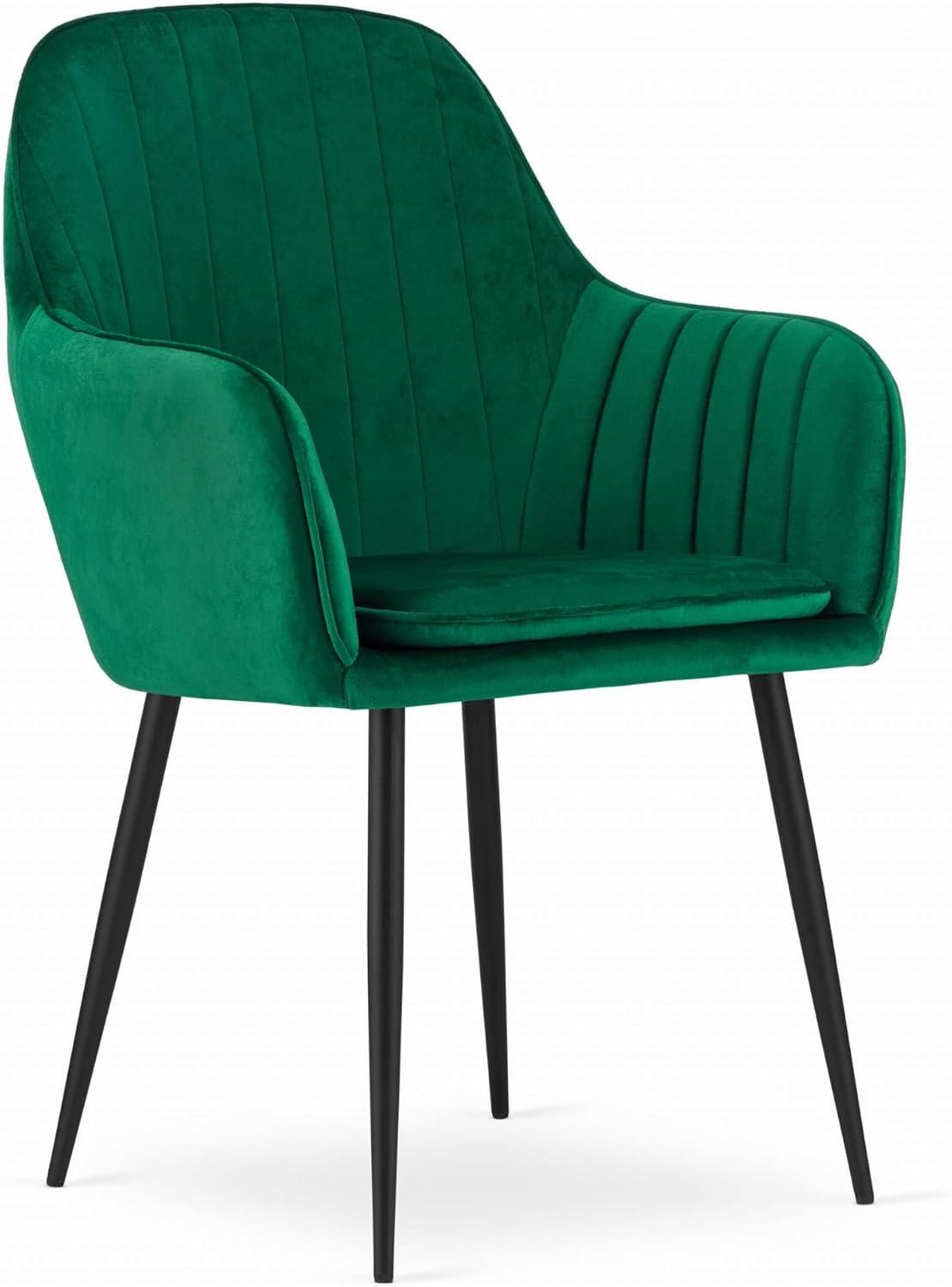 ESSZIMMERSTUHL Grüner Samt, gepolsterte Rückenlehne, bequeme Sitzfläche - Grün, Textil (58/89/58cm) - Best For Home