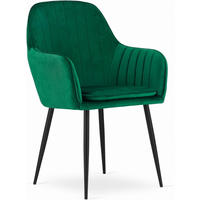 ESSZIMMERSTUHL Grüner Samt, gepolsterte Rückenlehne, bequeme Sitzfläche - Grün, Textil (58/89/58cm) - Best For Home