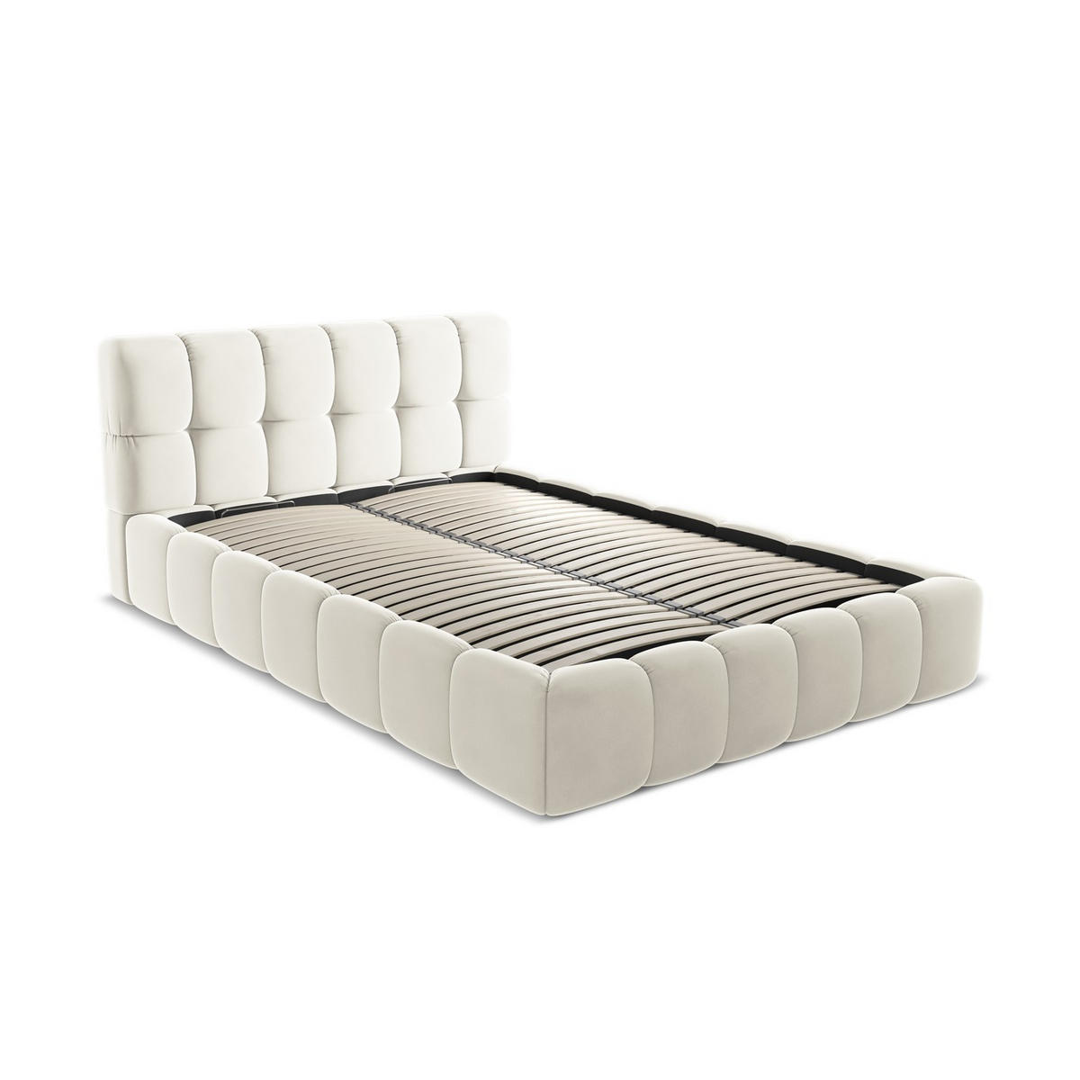 POLSTERBETT mit Bettkasten und Lattenrost 160x228 Beige - Beige/Creme, Kunststoff/Textil (140/200cm) - LaMiaSofa