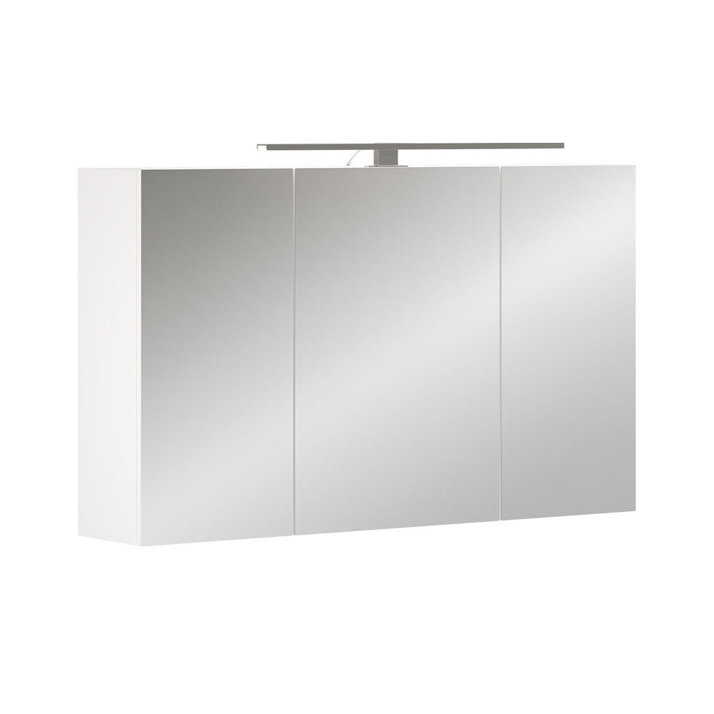 BADRUMSSPEGELSKÅP Lavio Vit 100x60 cm med 3 dörrar och LED-belysning 60/100/20 cm