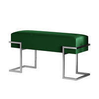 POLSTERBANK CELY 80 cm, Grün, Chromgestell - Chromfarben/Grün, Textil/Metall (80/42/34cm) - Bettso