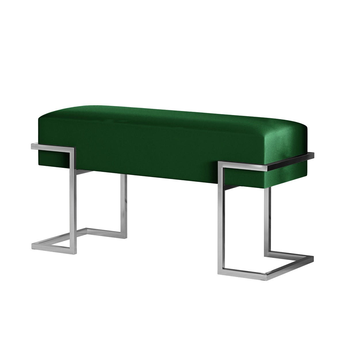 POLSTERBANK CELY 80 cm, Grün, Chromgestell - Chromfarben/Grün, Textil/Metall (80/42/34cm) - Bettso