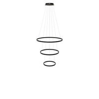 LED-HÄNGELAMPE 3er Ring Schwarz Ø 80 | 60 | 40cm - Schwarz, Metall (1.3/80/3.3cm) - s.luce