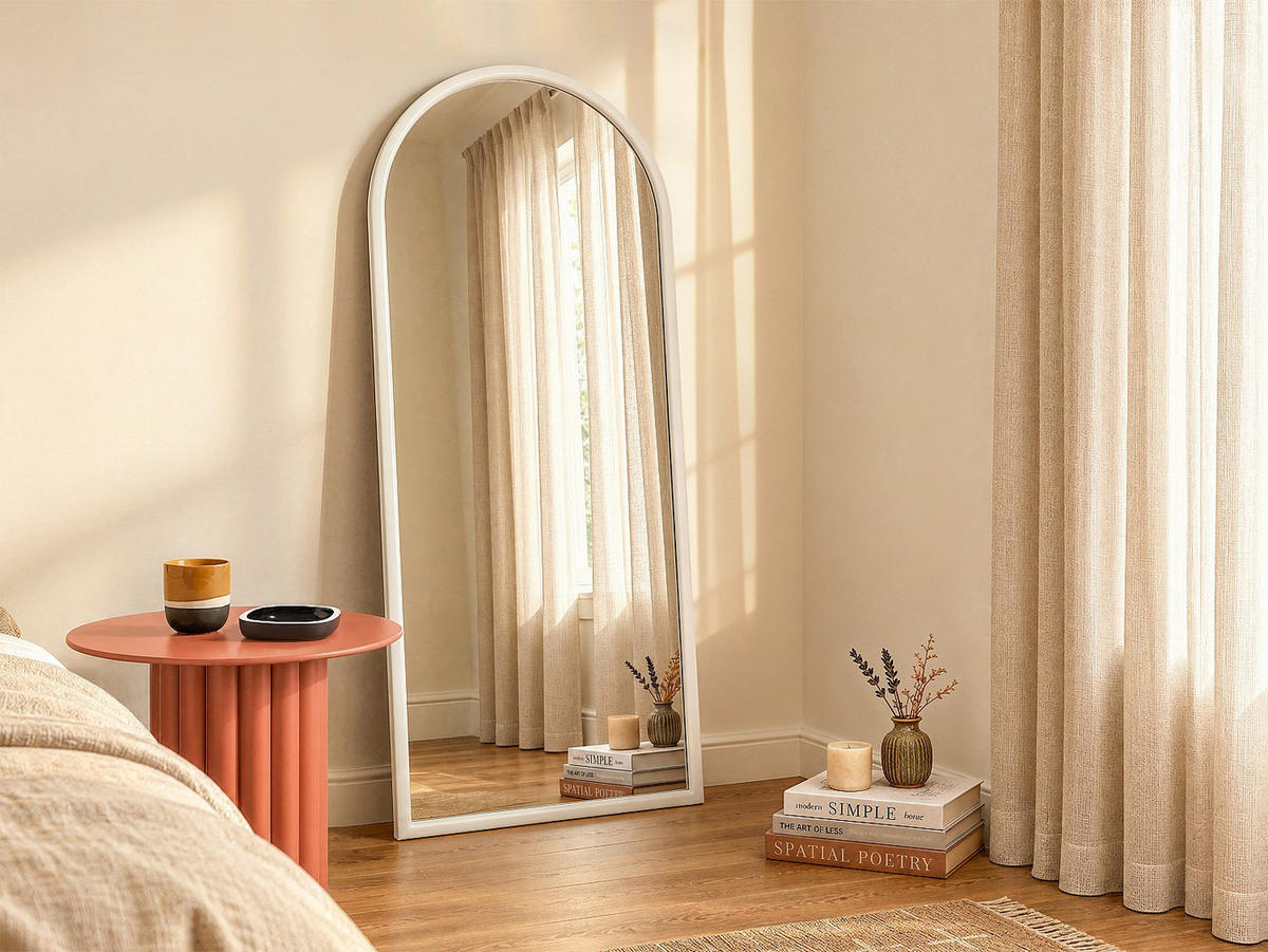WANDSPIEGEL - 80 x 2.9 - holz - weiß Ezarel - Weiß, Holz (80/180/2.9cm) - Vente-Unique