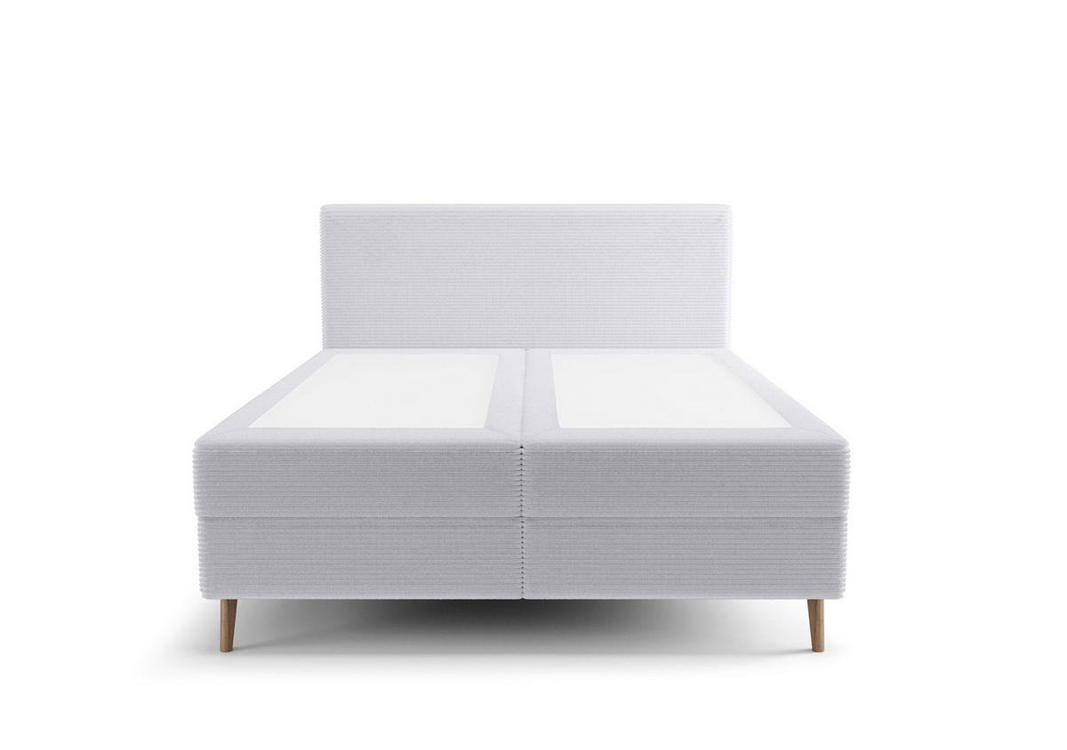 BOXBETT NARA mit Matratze H3, Bonell und Topper 140x200 POSO 110 - Hellgrau, Textil (140/200cm) - Bedante