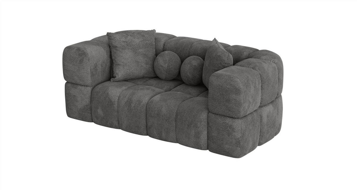 SOFA 2-sitzer Vega - Dunkelgrau, Holzwerkstoff/Textil (200/77/103cm) - Fun Möbel