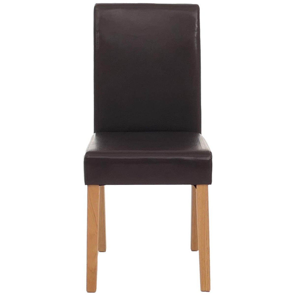 ESSZIMMERSTUHL 4er-Set klassisch und zeitlos 90x43x56cm Kunstleder Sitzhöhe 45cm Braun helle Beine - Braun, Kunststoff (43/90/56cm) - CHEFGASTRO
