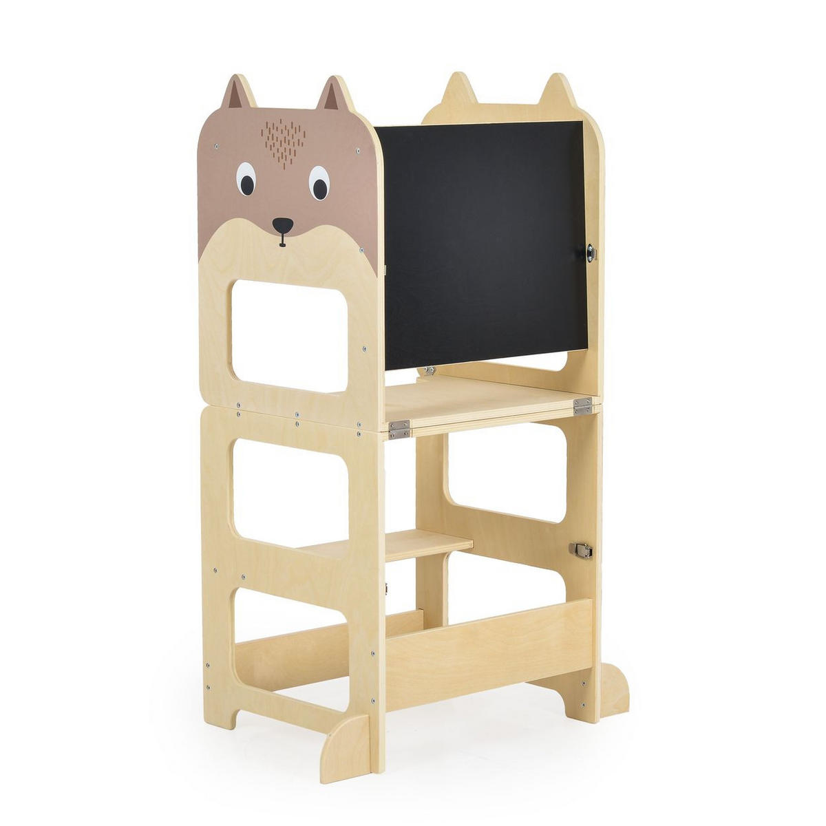 LERNTURM 24446 3 in 1 braun 41,5 x 39 cm, Lernturm, Schreibtisch, Bank, Zeichentafel, Holz - Braun, Holz (39/92/41cm) - Moni