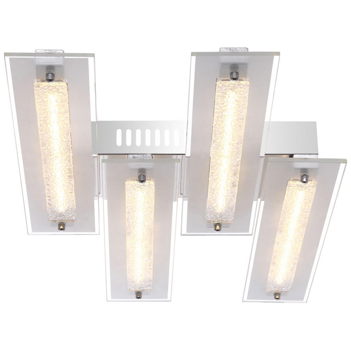 LED DECKENLEUCHTE RARENIUM Silber Kristalloptik - Silberfarben, Glas (58/33.5/8cm) - Globo Lighting